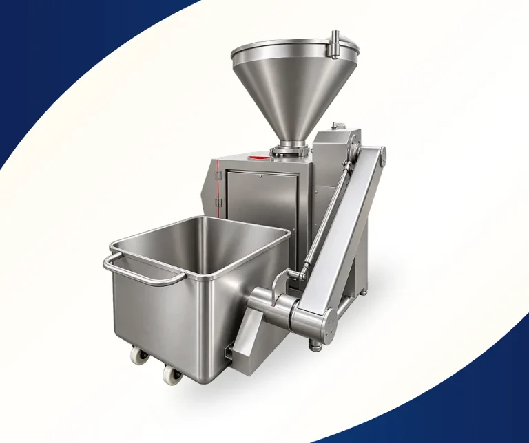 Đùn định lượng xoắn xúc xích có bộ nâng đổ tự động